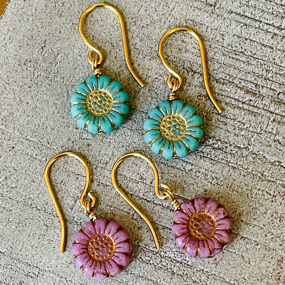 Mini Sunflower Earrings Set Of TWO